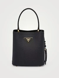 Small Saffiano Leather Prada Panier Bag