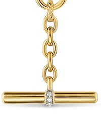 Dy Mercer® Petite Toggle Chain Necklace 18k Yellow Gold With Diamonds, 4.5mm