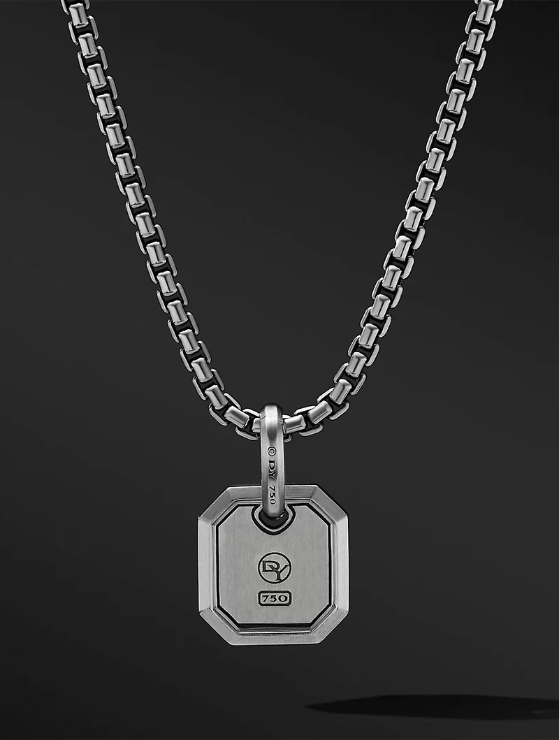 Roman Amulet In 18k White Gold With Pavé Diamonds