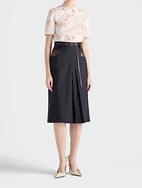 Short-sleeved Floral Print Poplin Shirt