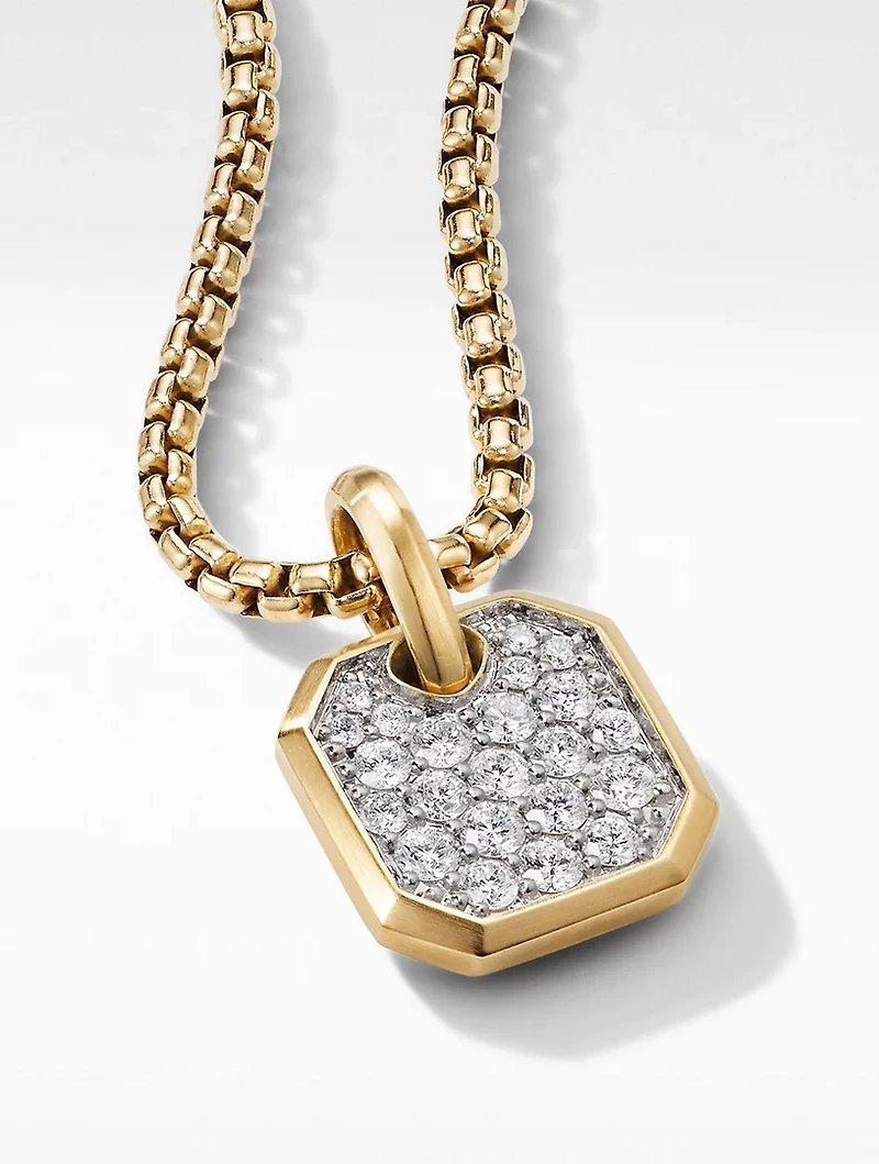 Roman Amulet In 18k Yellow Gold With Pavé Diamonds