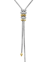 Zig Zag Stax™ Y Necklace In Sterling Silver With 18k Yellow Gold And Diamonds