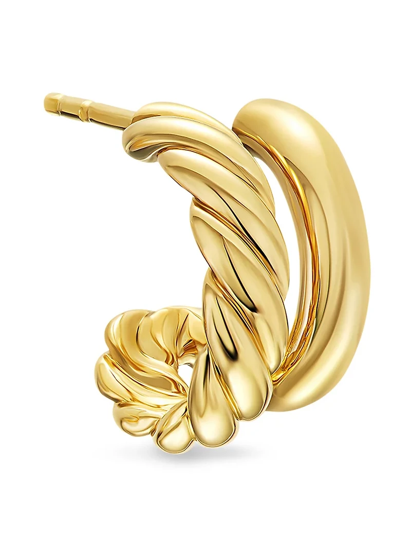 Dy Mercer® Double Hoop Huggie Earrings In 18k Yellow Gold, 13.5mm
