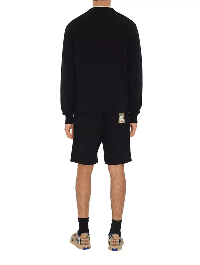 Check Label Cotton Shorts