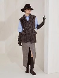 Wavy Shearling Vest