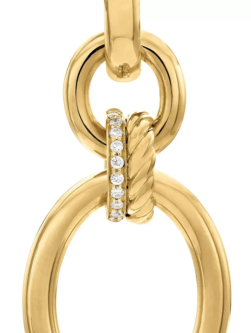 Dy Mercer® Circular Drop Earrings In 18k Yellow Gold With Diamonds, 50mm
