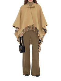 Check Wool Cape