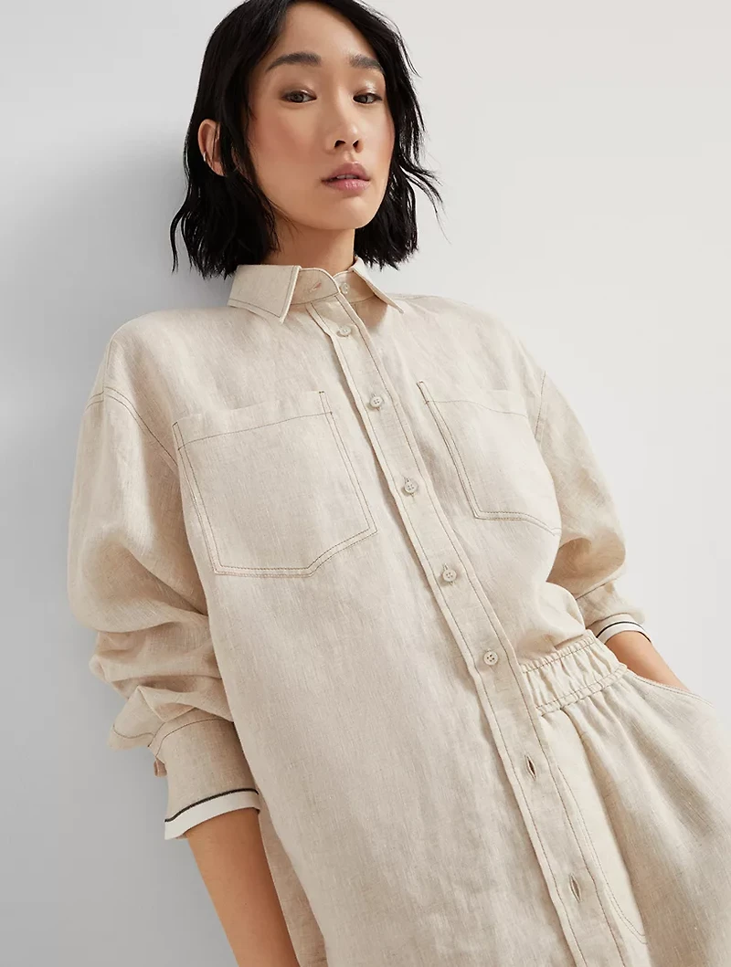 Linen Shirt With Monili