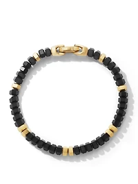 Hex Bead Bracelet With Black Onyx And 18k Yellow Gold