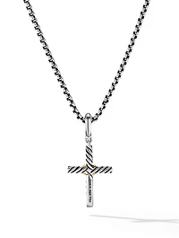 Petite X Cross Pendant In Sterling Silver With 18k Yellow Gold