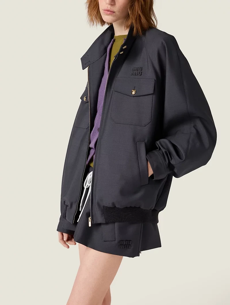 Bonded Kid Mohair And Jersey Blouson Jacket