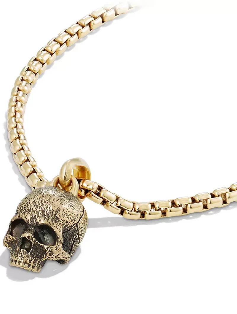 Memento Mori Skull Amulet In 18k Yellow Gold