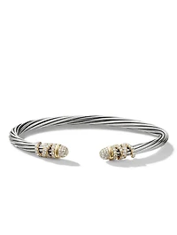 Helena Bracelet Sterling Silver With 18k Yellow Gold And Pavé Diamonds