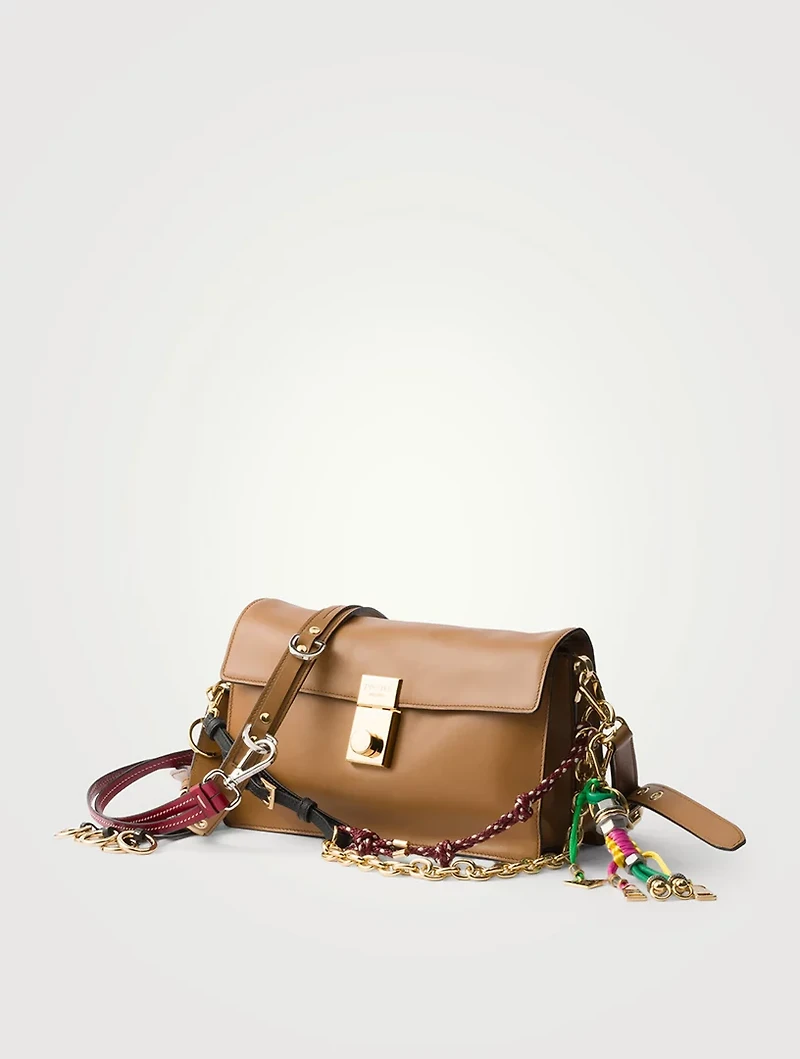 Prada Soft Sound Small Leather Shoulder Bag With Charms
