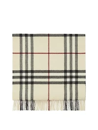 Wide Check Cashmere Scarf