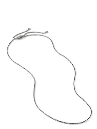 Box Chain Slider Necklace In Sterling Silver, 2.7mm