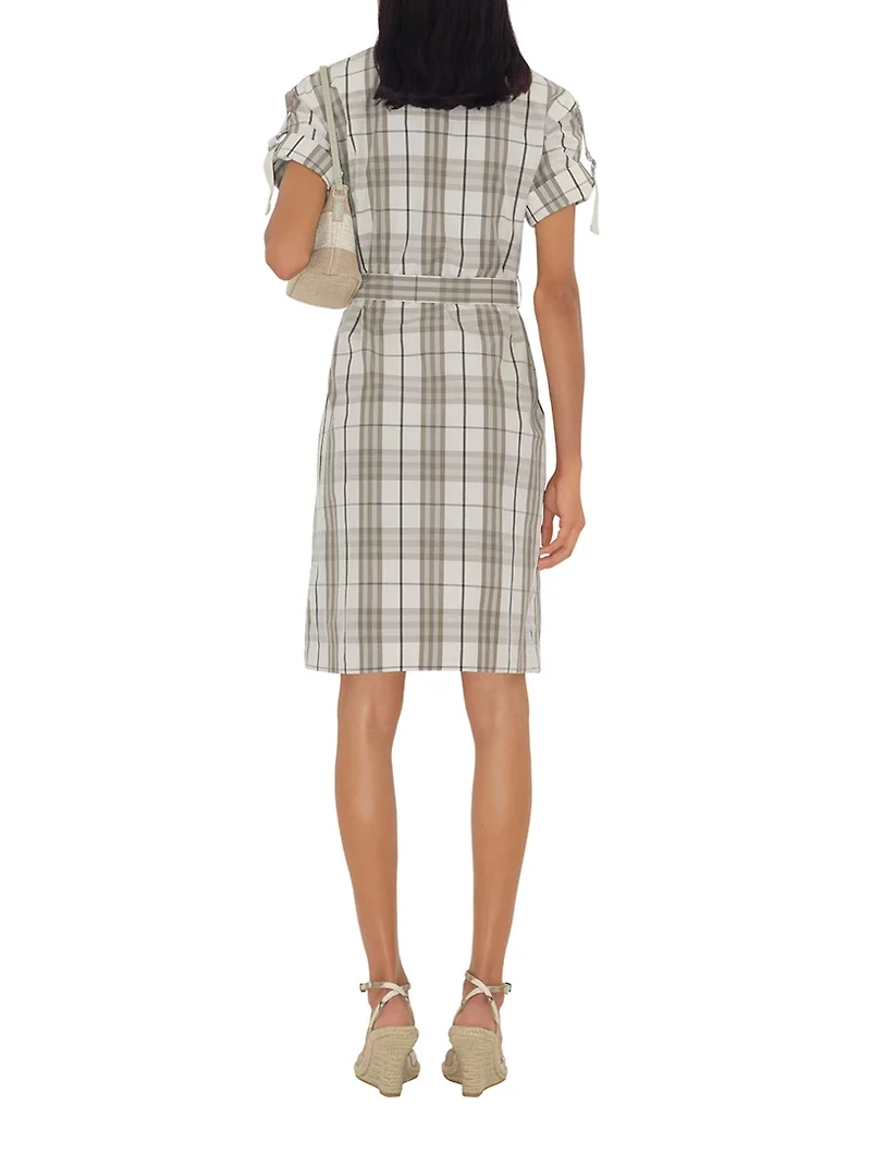 Check Cotton Shirt Dress