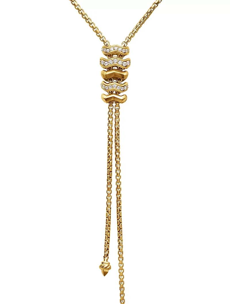 Zig Zag Stax™ Y Necklace In 18k Yellow Gold With Diamonds
