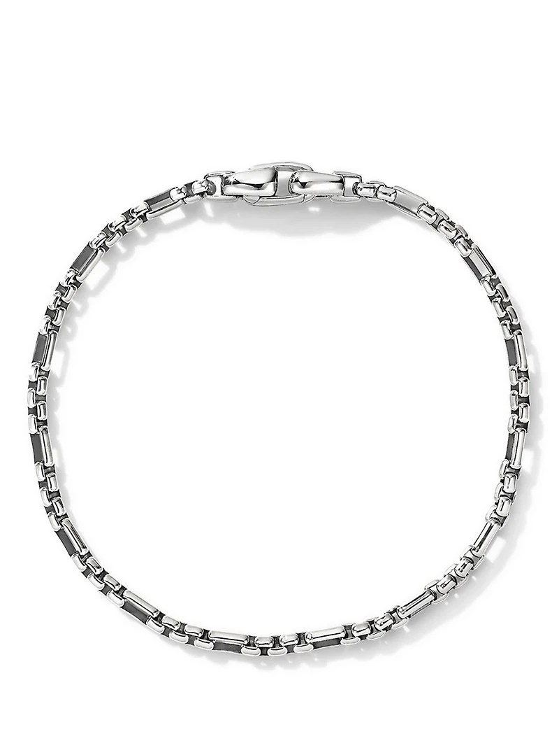 Open Station Box Chain Bracelet Sterling Silver
