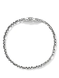 Open Station Box Chain Bracelet Sterling Silver