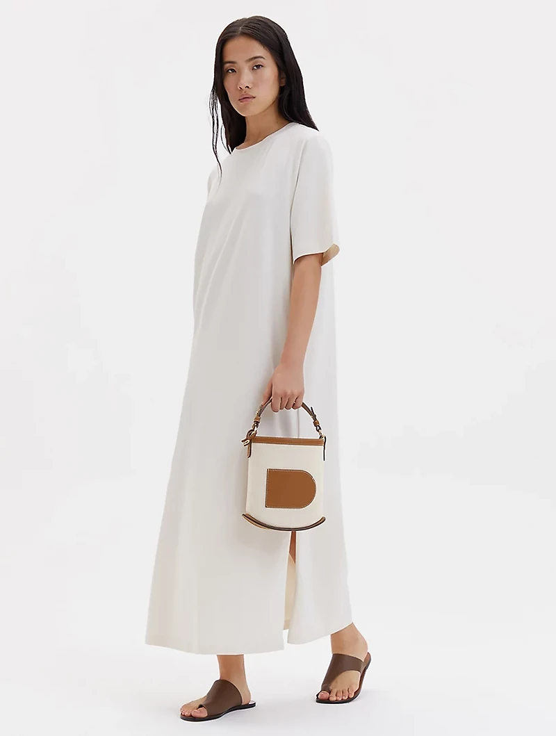 Pin Mini Bucket Canvas Calf Trim