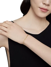 Petite Station Chain Bracelet In 18k Yellow Gold, 1mm