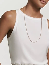 Box Chain Slider Necklace In 18k Rose Gold, 1.7mm