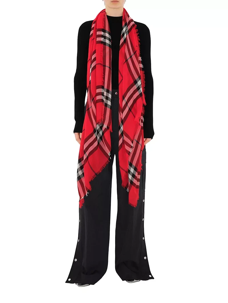 Check Wool Scarf