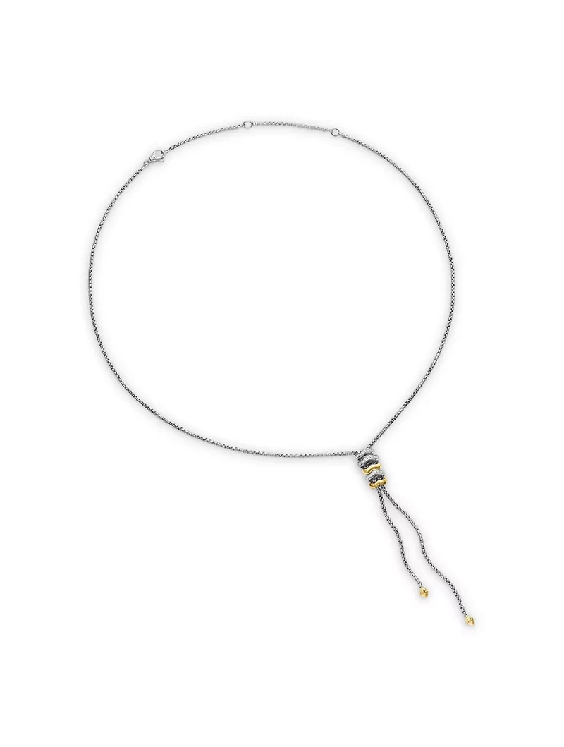 Zig Zag Stax™ Y Necklace In Sterling Silver With 18k Yellow Gold And Diamonds