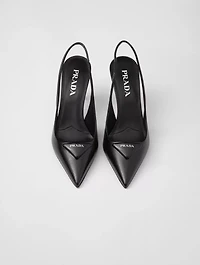 Saffiano Patent Leather Slingback Pumps