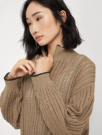 Ribbed Openwork Cardigan