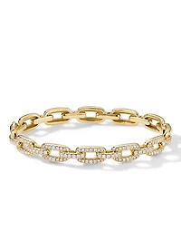Stax Chain Link Bracelet 18k Yellow Gold With Pavé Diamonds