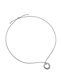 Crossover Pendant Necklace In Sterling Silver With 14k Yellow Gold