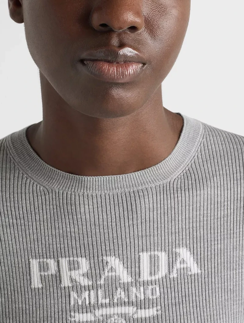 Silk Crew-neck Sweater With Logo