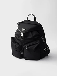 Re-nylon And Leather Backpack