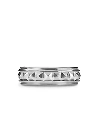 Pyramid Band Ring Sterling Silver, 8mm