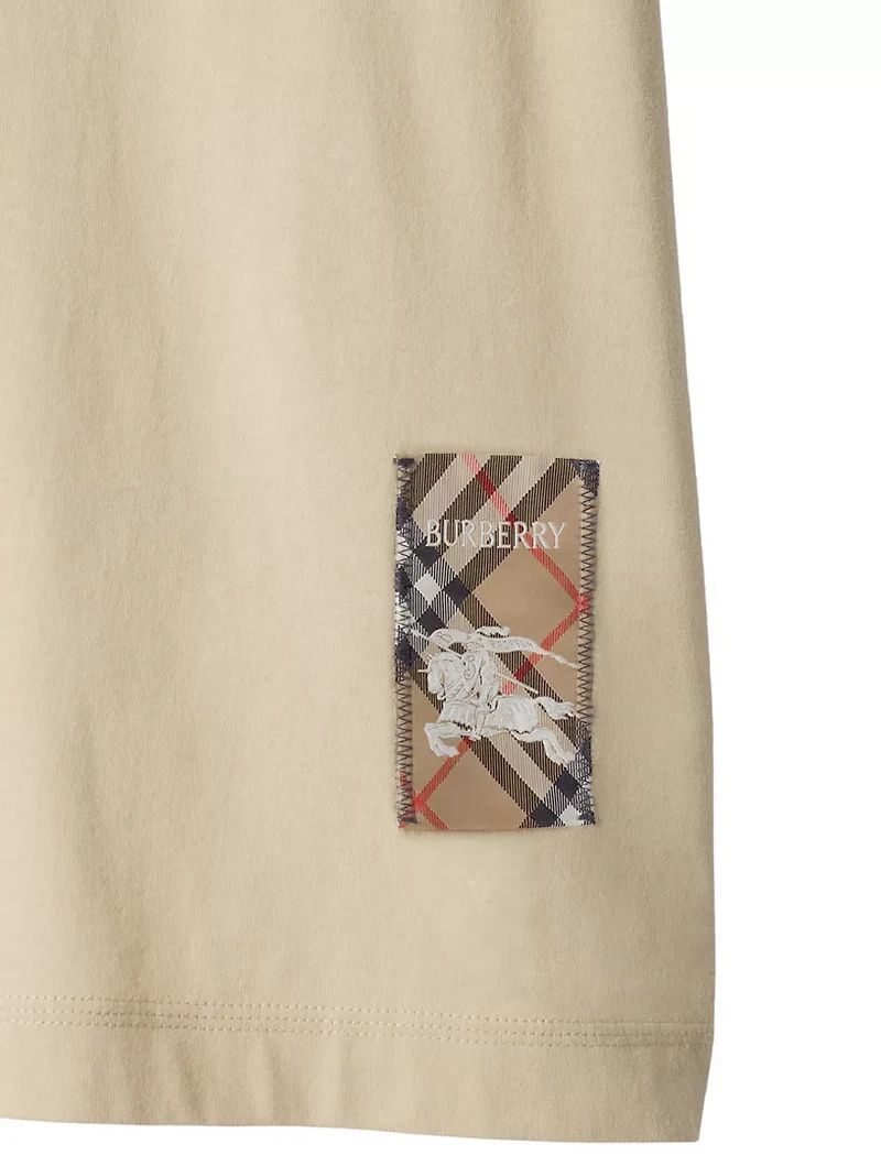 Check Label Cotton T-shirt