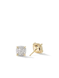 Chatelaine® Stud Earrings In 18k Yellow Gold With Pavé Diamonds