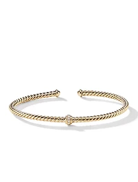 Cablespira® Station Bracelet 18k Yellow Gold With Pavé Diamonds