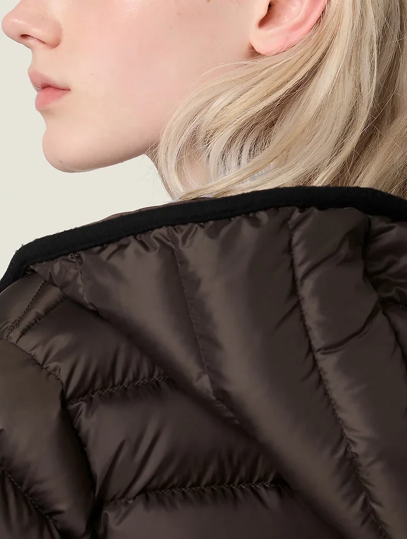 Light Pongé Down Hoodie Jacket