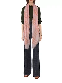 Wide Check Wool Scarf