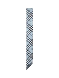 Skinny Contrast Check Silk Scarf