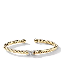 Cablespira® X Station Bracelet 18k Yellow Gold With Pavé Diamonds
