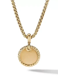 Dy Elements® Disc Pendant In 18k Yellow Gold With Pavé Diamonds
