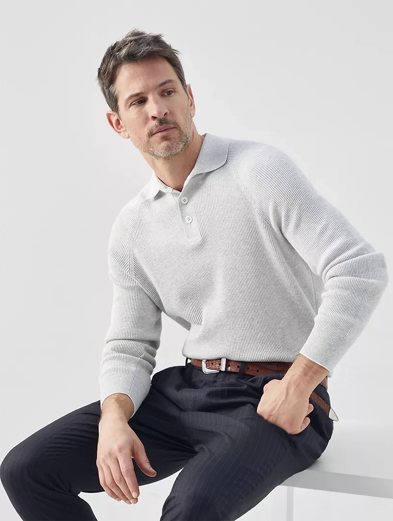 Cotton Polo-style Sweater