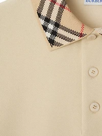 Check Collar Cotton Polo Shirt