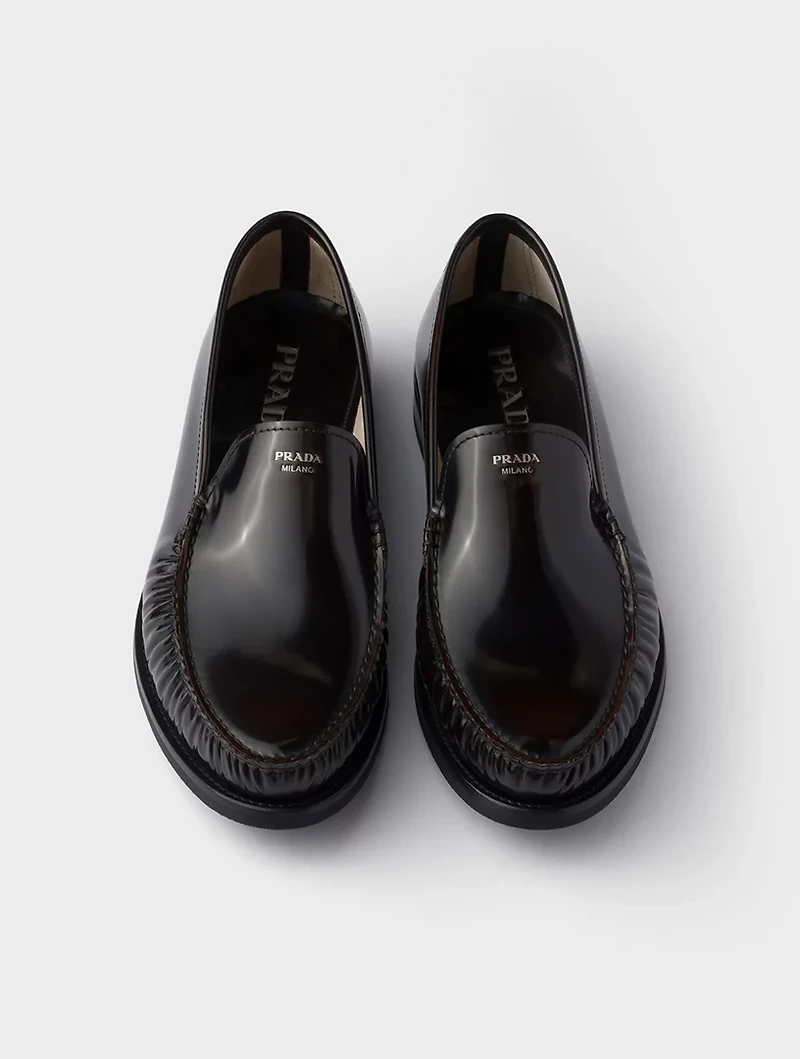 Brushed Leather Loafers