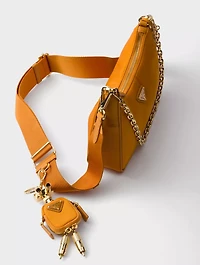 Prada Re-edition 2005 Re-nylon And Saffiano Leather Bag With Charm
