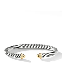 Cable Classics Bracelet Sterling Silver With 14k Yellow Gold Domes