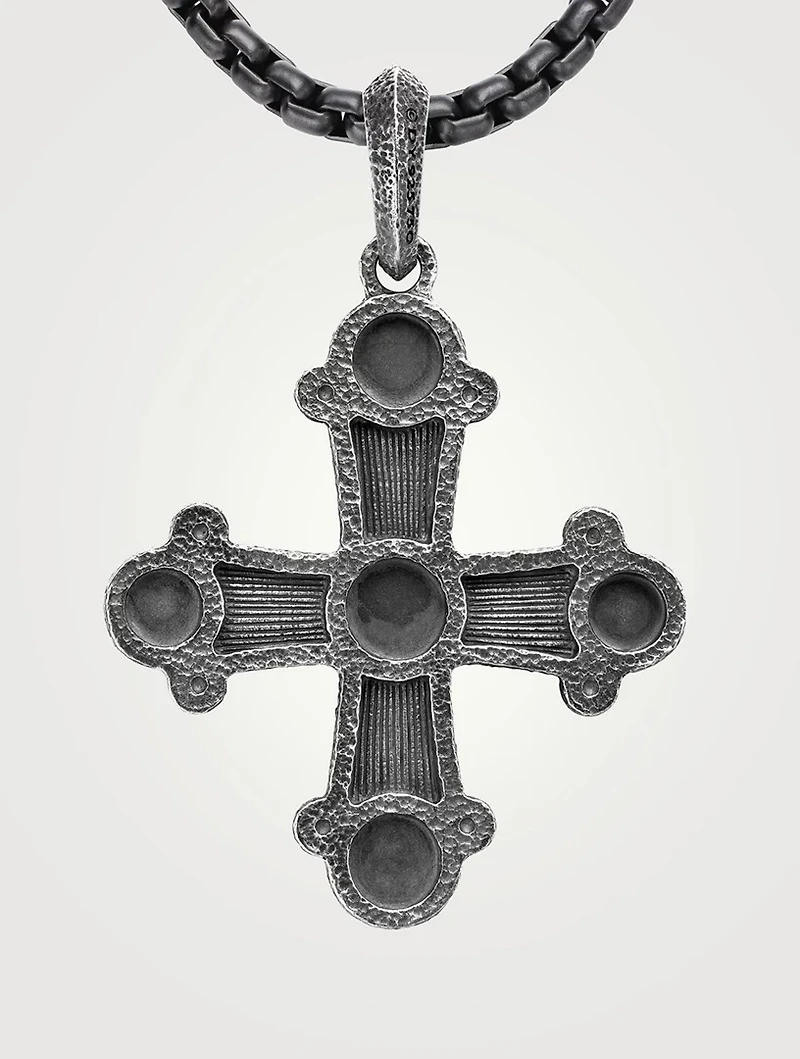 Shipwreck Cross Amulet  In Sterling Silver With 18k Yellow Gold, 44mm